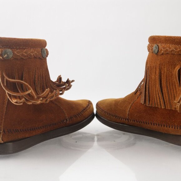 Minnetonka Tan Suede Fringe Booties - Picture 9 of 12